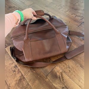 Tecovas Brown Leather Large Weekender Bag